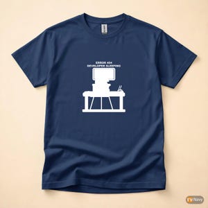 Fehler 404 – Entwickler schläft / HTTP-Fehler-Shirt / 404-Programmierer-T-Shirt / Geschenk für Webentwickler / Lustiges Fehlercode-Shirt Bild 5