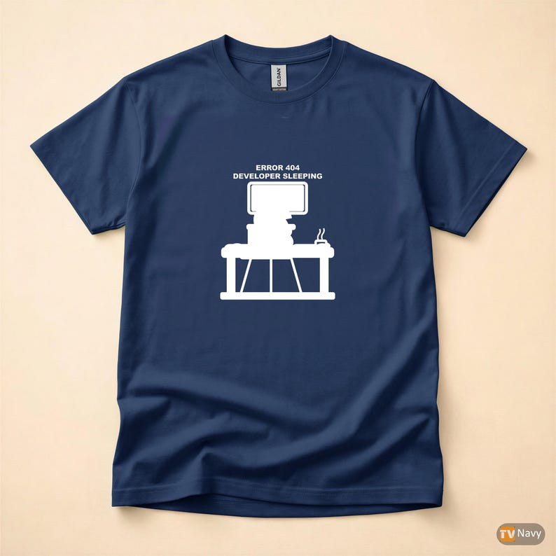 Fehler 404 – Entwickler schläft / HTTP-Fehler-Shirt / 404-Programmierer-T-Shirt / Geschenk für Webentwickler / Lustiges Fehlercode-Shirt Bild 5