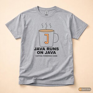 Java läuft auf Java / Programmierer / Entwickler / Kaffeehumor-T-Shirt Bild 8