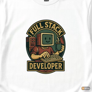 フルスタック開発者／プログラマー向けTシャツ／コーディングユーモア／テクノロジーギフト 画像 2