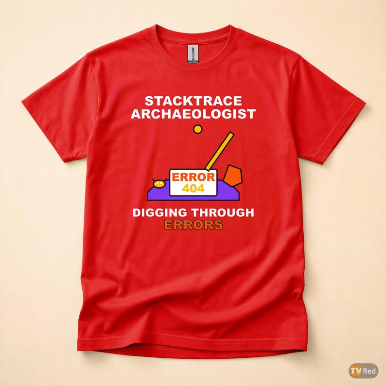 スタックトレース考古学者／開発者デバッグTシャツ／プログラマーユーモアTシャツ 画像 1