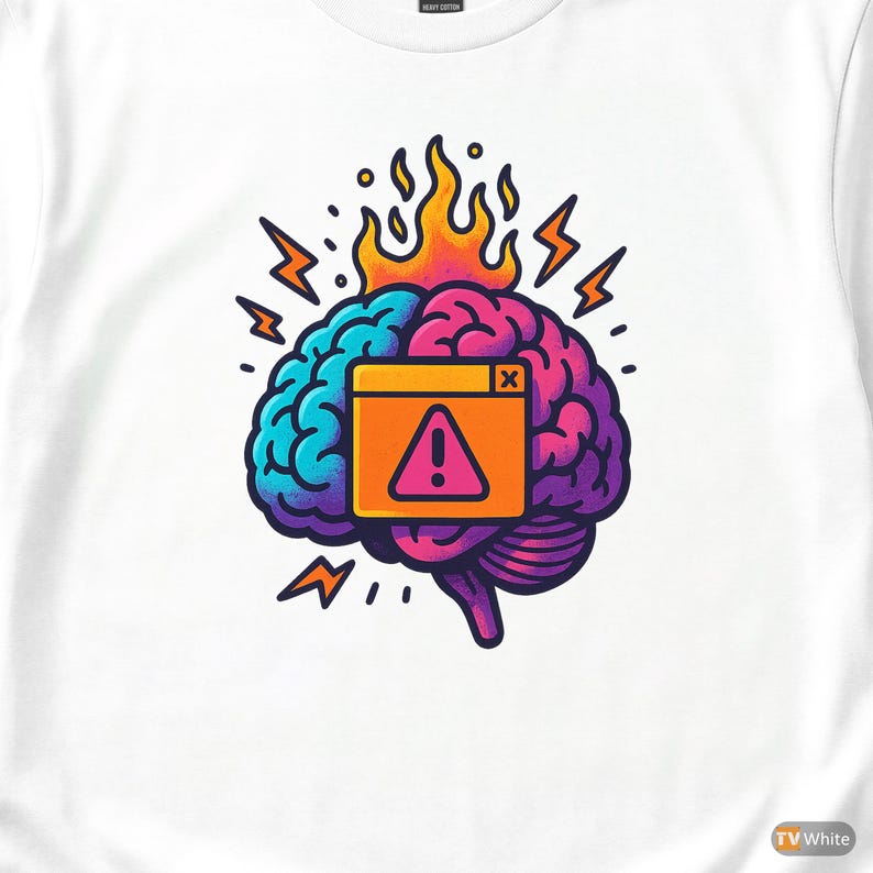 Error 404 Brain Kernel Panic / Funny Error Code Shirt / 404 Programmer Tee / Web Developer Gift / Coding Error Tee image 2