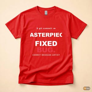 Commit Message Artist / Developer Git / Programmer Typography T-Shirt Bild 5