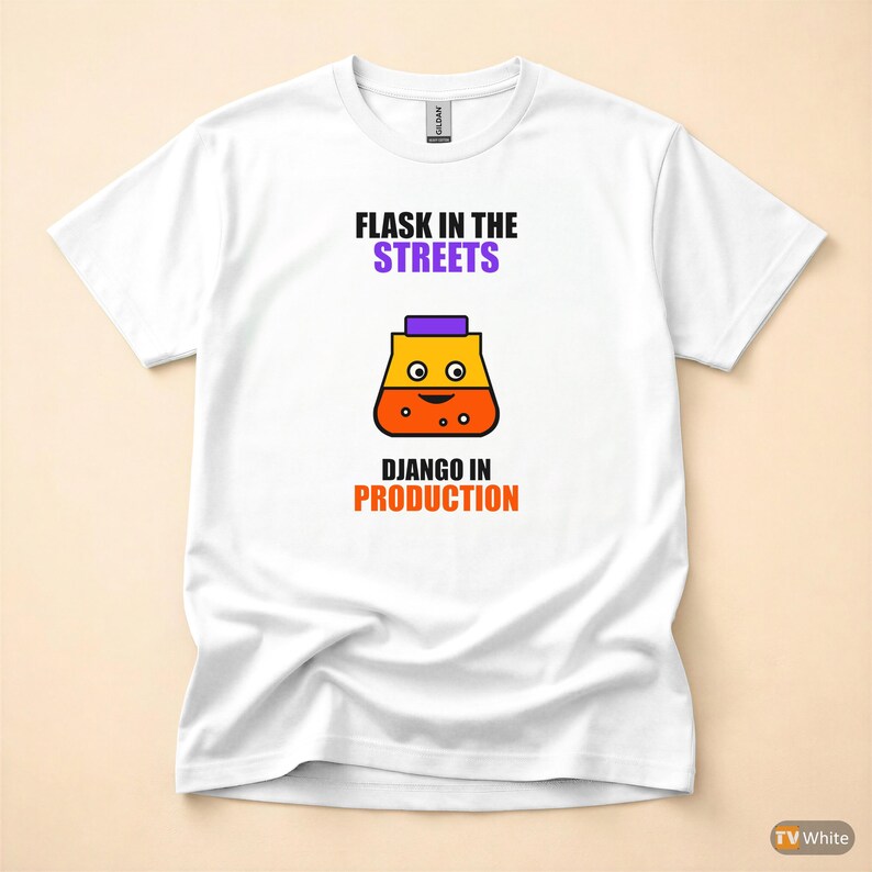 Flask In The Streets / Python Developer / Web Backend / Programmer Humor Tee afbeelding 8