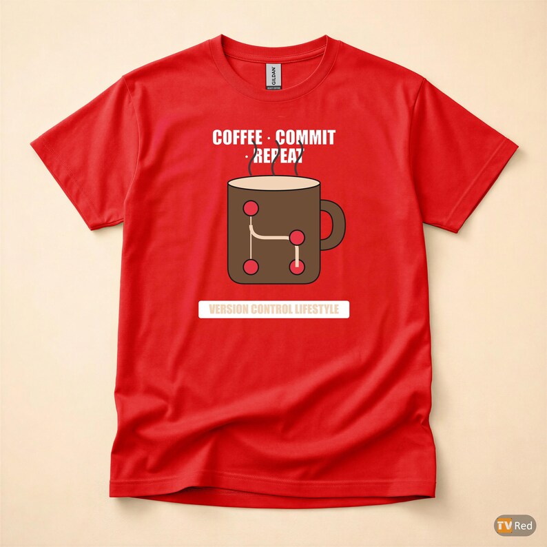 Coffee Commit Repeat / Developer T-Shirt / Programmer Humor Tee / Git Coffee Coder Gift image 5