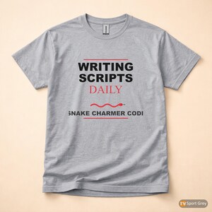 Snake Charmer Coder / Python Developer / Bold Typography T-Shirt image 8