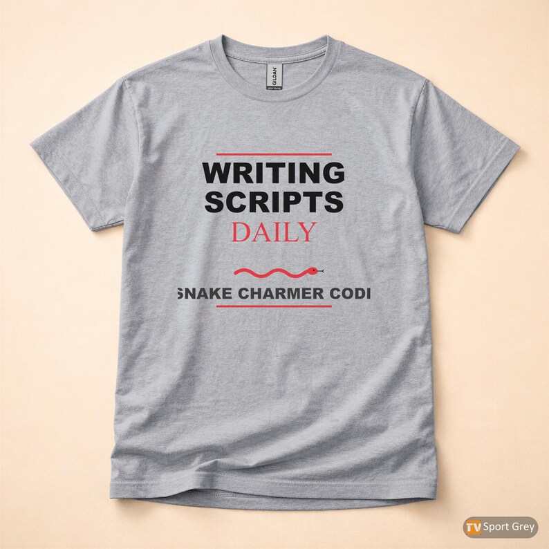 Snake Charmer Coder / Python Developer / Bold Typography T-Shirt image 8