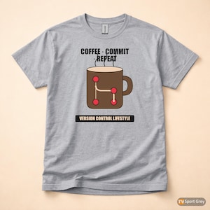 Coffee Commit Repeat / Developer T-Shirt / Programmer Humor Tee / Git Coffee Coder Gift image 8