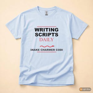 Snake Charmer Coder / Python Developer / Bold Typography T-Shirt image 9