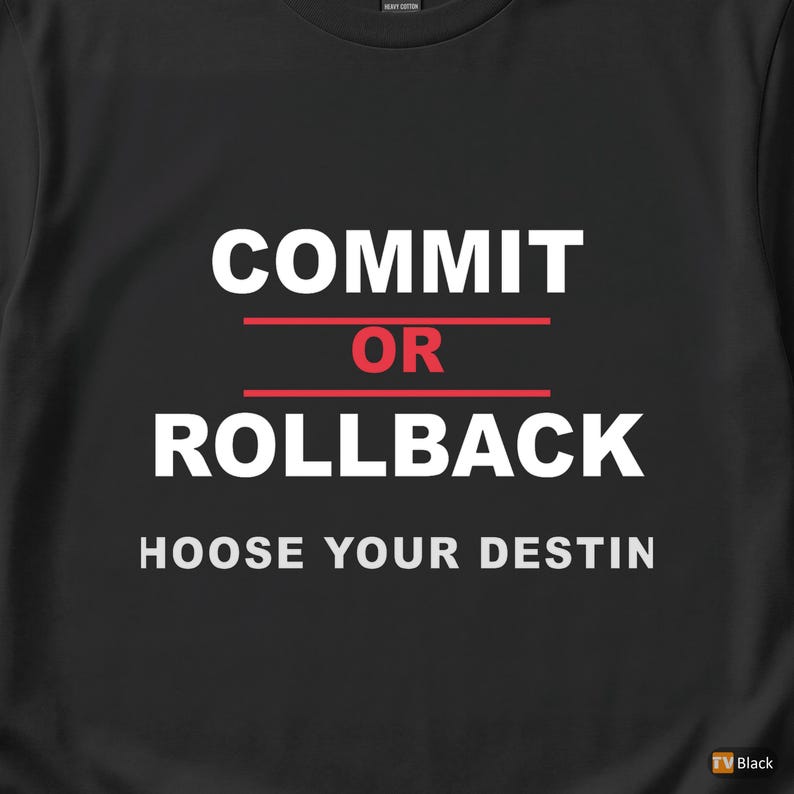 Commit Or Rollback / SQL Developer / Database Admin T-Shirt image 2