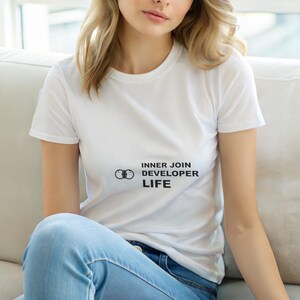 Camiseta INNER JOIN Developer Life / Camiseta de Programador / Camiseta de Codificação / Presente para Engenheiro de Software / Roupa Geek imagem 3