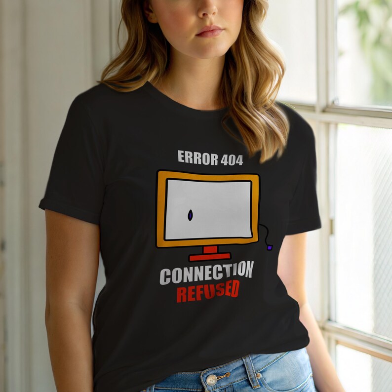 Camiseta "Código de Erro Introvertido / Programador" / Humor de Desenvolvedor / Presente para Programador imagem 1