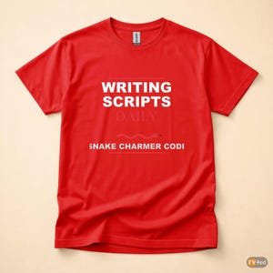 Snake Charmer Coder / Python Developer / Bold Typography T-Shirt image 5