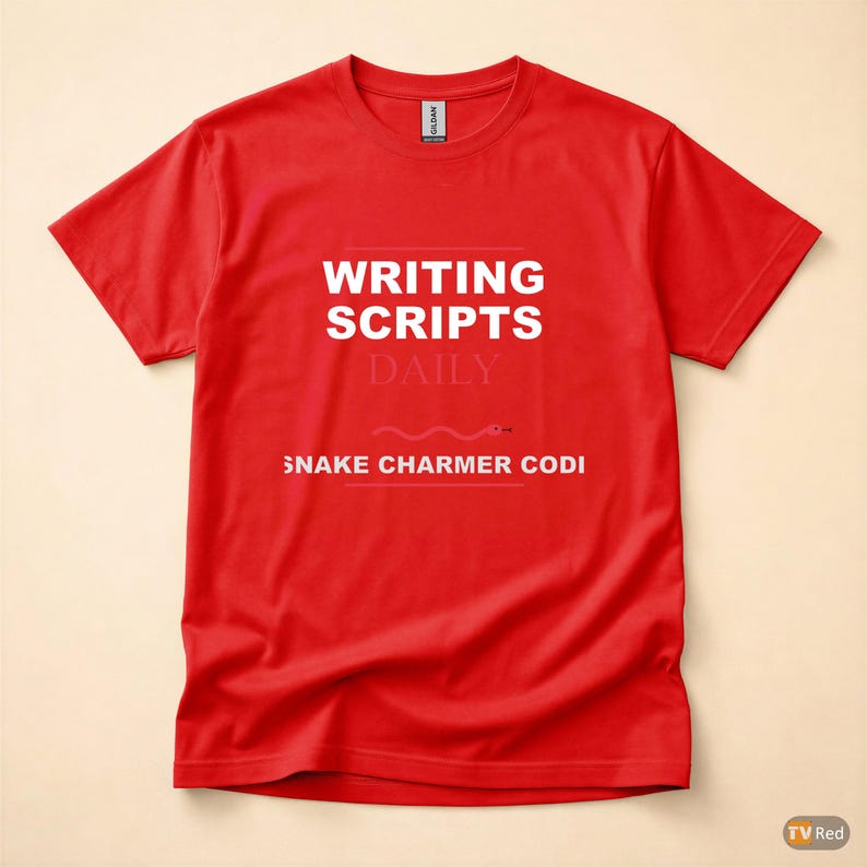 Snake Charmer Coder / Python Developer / Bold Typography T-Shirt image 5