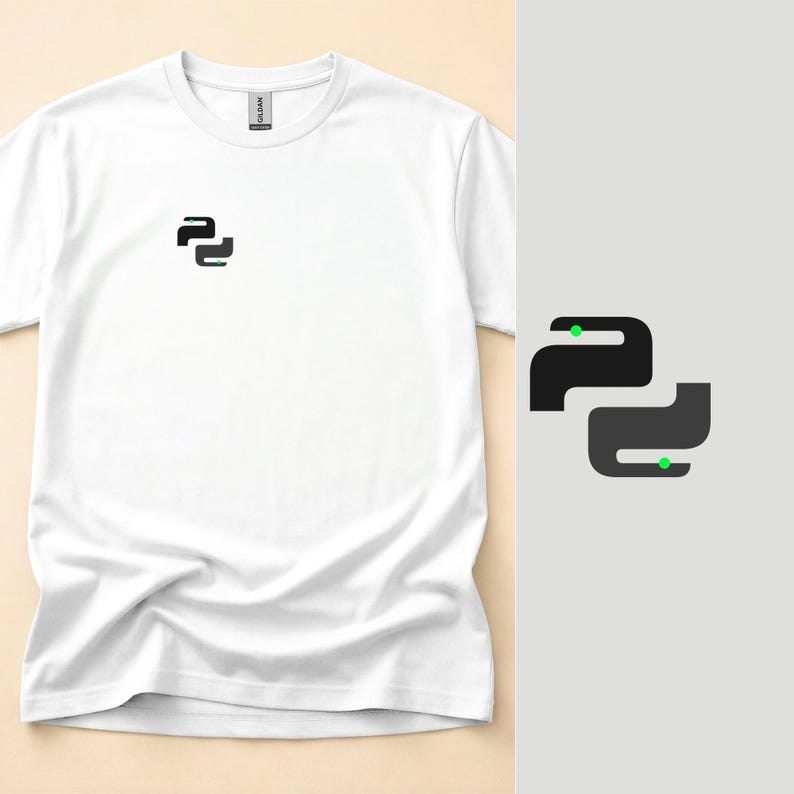 Python-utvecklare / Minimal Hacker-logotyp / Programmeringskodare T-shirt bild 1