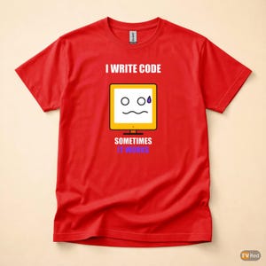 I Write Code / Programmer T-Shirt / Developer Cartoon Tee / Software Engineer Gift image 5
