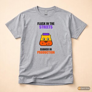 Flask In The Streets / Python Developer / Web Backend / Programmer Humor Tee afbeelding 9