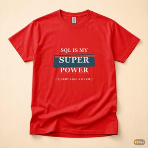T-shirt pour développeur SQL / programmeur / T-shirt à typographie audacieuse / Cadeau pour codeur image 5