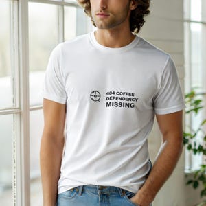 404 Kaffeeabhängigkeit fehlt / HTTP-Fehler-Shirt / 404 Programmierer-T-Shirt / Geschenk für Webentwickler / Lustiges Fehlercode-Shirt