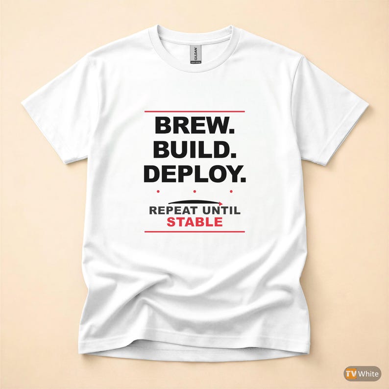 Brew Build Deploy / DevOps Developer / Coffee Programmer Tshirt image 7