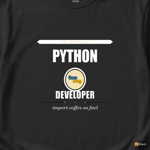Desarrollador Python / Tipografía llamativa / Camiseta de programador / Ropa para programadores imagen 2