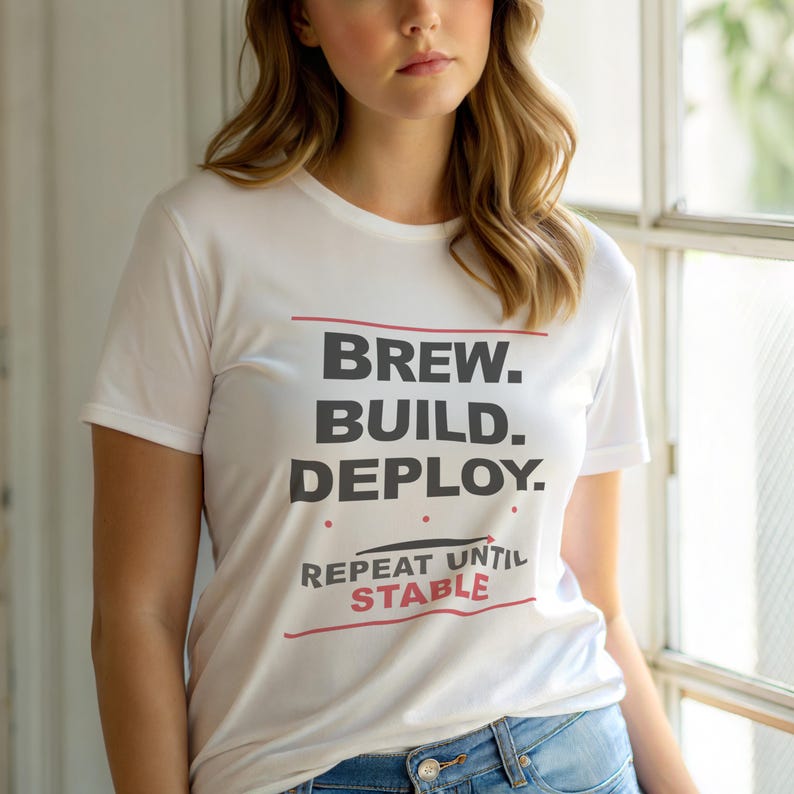 Brew Build Deploy / DevOps Developer / Coffee Programmer Tshirt image 6
