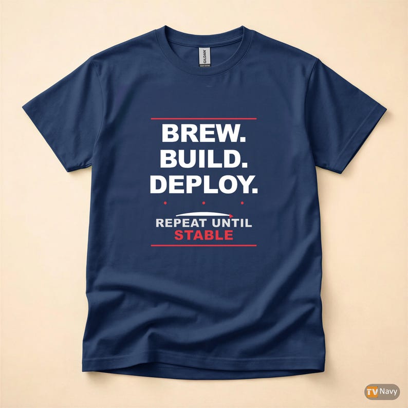 Brew Build Deploy / DevOps Developer / Coffee Programmer Tshirt image 4
