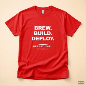 Brew Build Deploy / DevOps Developer / Coffee Programmer Tshirt image 5