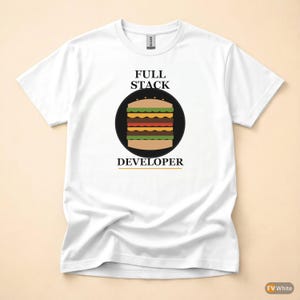 Full Stack Developer / Bold Typography / Programmer T-Shirt / Coder Gift image 7