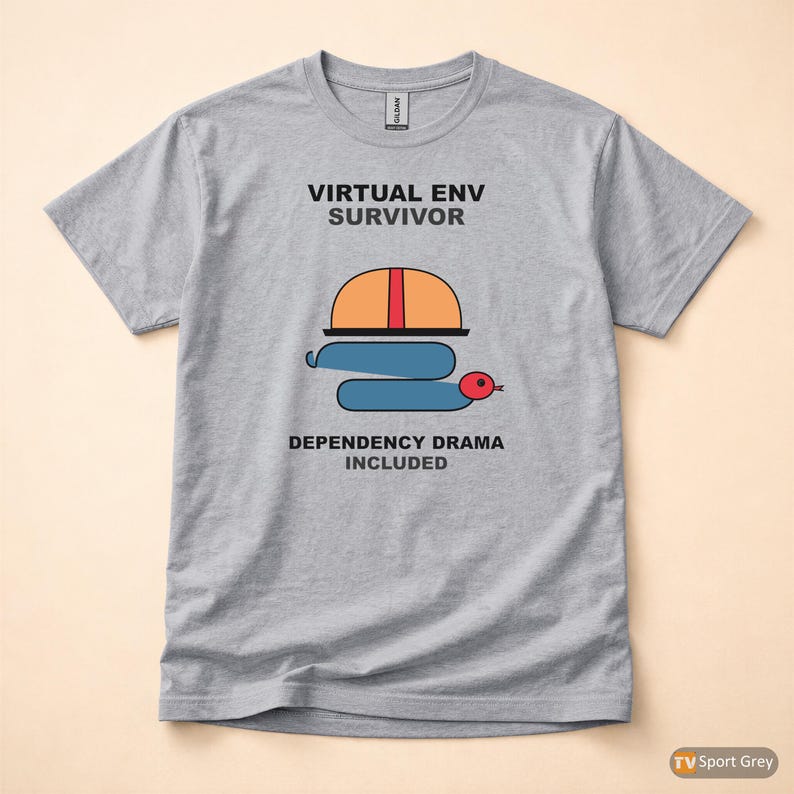 Virtual Env Survivor / Python Developer / Backend Coder / Programming Humor Tee afbeelding 8