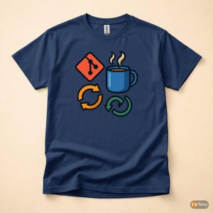 T-shirt « Git Commit Coffee Repeat » / T-shirt « Programmeur Git » / Cadeau pour développeur DevOps / T-shirt de contrôle de version image 4