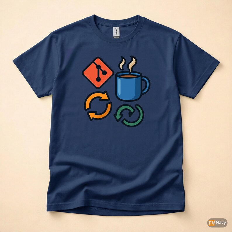 T-shirt « Git Commit Coffee Repeat » / T-shirt « Programmeur Git » / Cadeau pour développeur DevOps / T-shirt de contrôle de version image 4