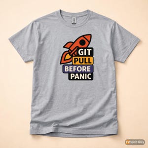 Git Pull Before Panic / Camiseta de programador Git / Camiseta de control de versiones / Camiseta Git Commit / Regalo para desarrolladores DevOps imagen 8