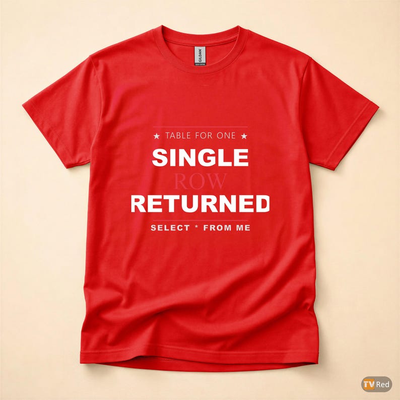 Table For One / SQL Developer / Database Programmer / Coding Humor T-Shirt image 5