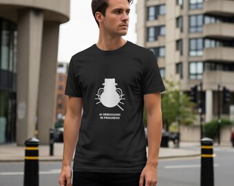 Depuración de IA en curso / Camiseta de programador / Camiseta de codificación / Regalo para desarrolladores / Camiseta tecnológica divertida