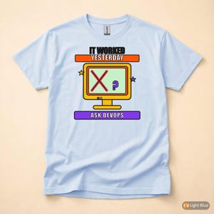 It Worked Yesterday / DevOps Programmer / IT Humor Developer T-Shirt image 9