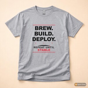 Brew Build Deploy / DevOps Developer / Coffee Programmer Tshirt image 8
