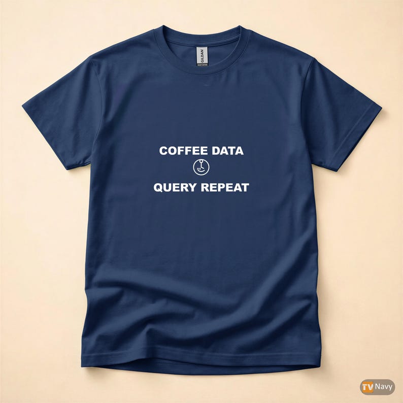 Coffee Data Query Repeat / Programmer Shirt / Developer Coder Tee / Caffeine Tech Gift afbeelding 4
