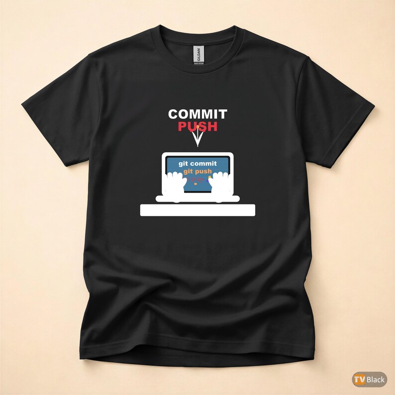 Commit Push Pray / Developer Humor / Git Programming / Coder T-Shirt image 3