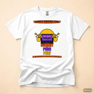 Commit Push Pray / Developer Humor / Git Programming / Funny Coder T-Shirt afbeelding 7