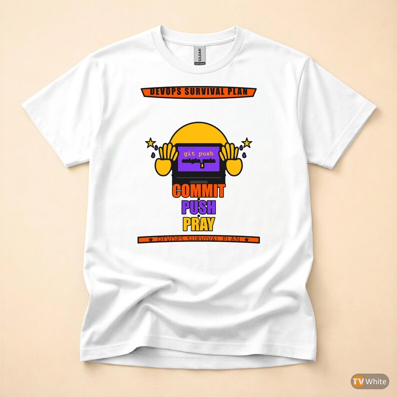 Commit Push Pray / Developer Humor / Git Programming / Funny Coder T-Shirt afbeelding 7