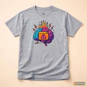 Error 404 Brain Kernel Panic / Funny Error Code Shirt / 404 Programmer Tee / Web Developer Gift / Coding Error Tee image 8