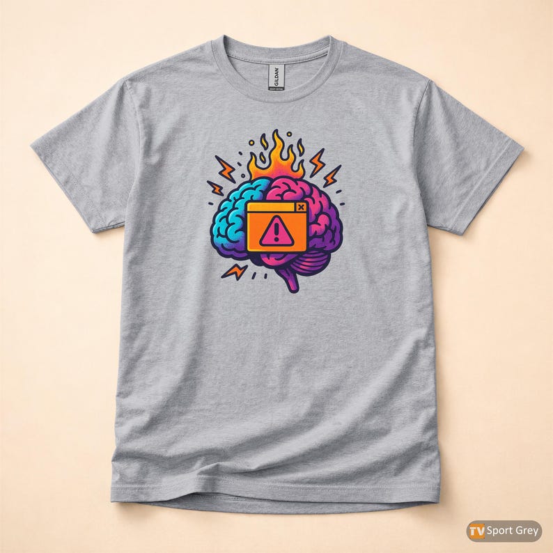 Error 404 Brain Kernel Panic / Funny Error Code Shirt / 404 Programmer Tee / Web Developer Gift / Coding Error Tee image 8