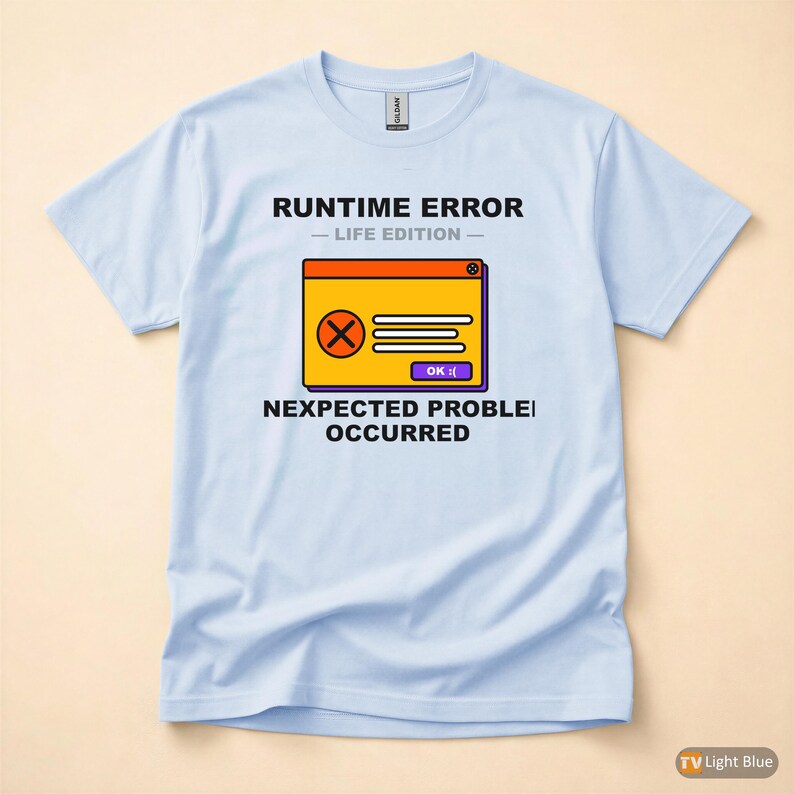 Runtime Error Life Edition / Developer Cartoon Tee / Programmer Humor T-Shirt afbeelding 9