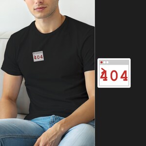 404-fel hittades inte / Hackerprogrammerare / Utvecklare T-shirt / Minimalistisk teknisk design