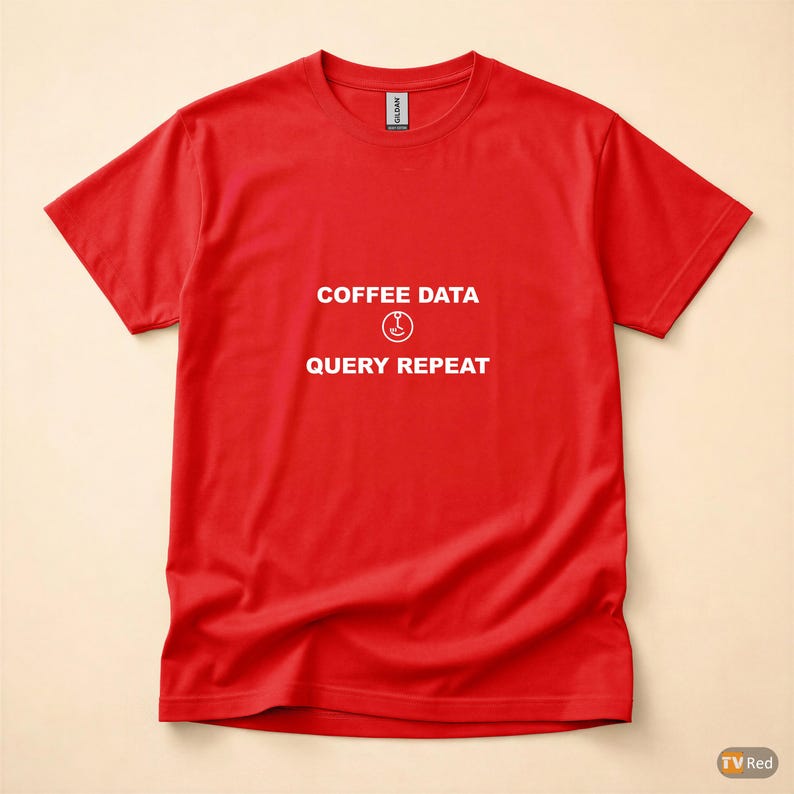 Coffee Data Query Repeat / Programmer Shirt / Developer Coder Tee / Caffeine Tech Gift afbeelding 5