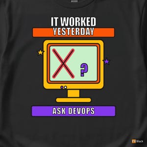 It Worked Yesterday / DevOps Programmer / IT Humor Developer T-Shirt image 2