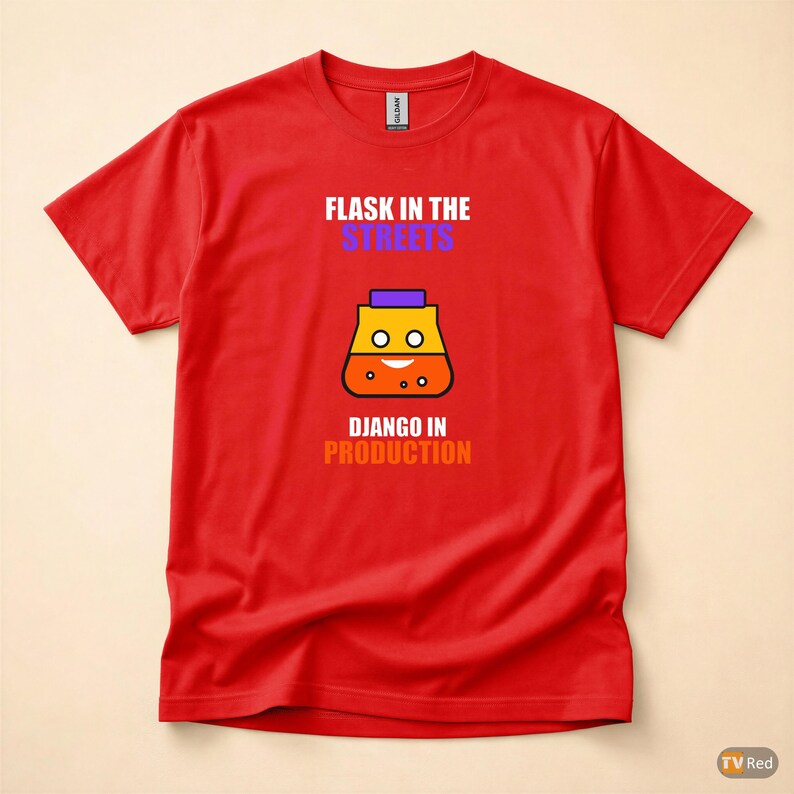 Flask In The Streets / Python Developer / Web Backend / Programmer Humor Tee afbeelding 7