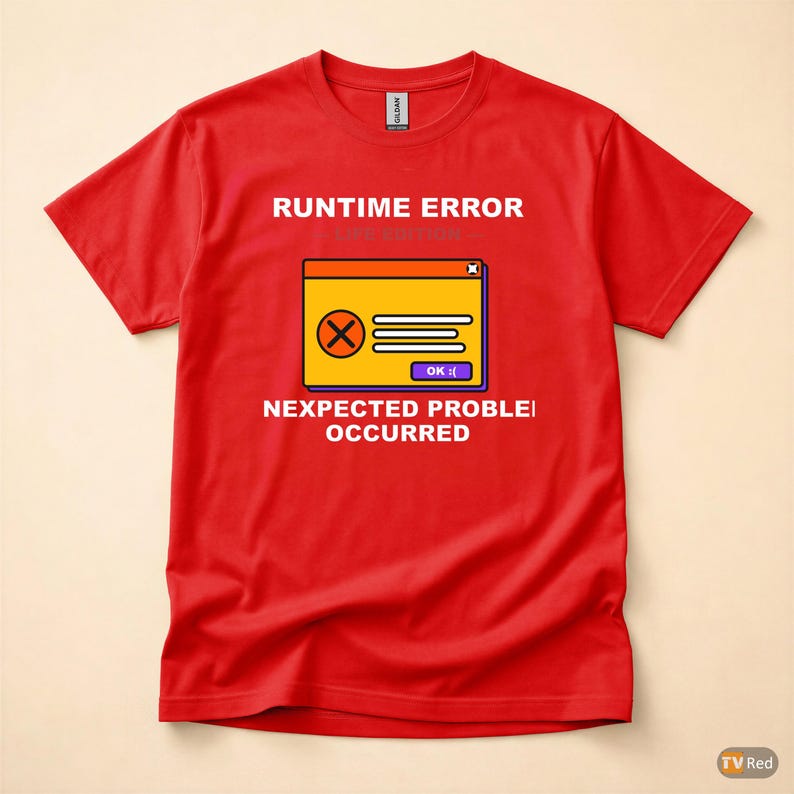 Runtime Error Life Edition / Developer Cartoon Tee / Programmer Humor T-Shirt afbeelding 5
