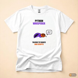 Python Whisperer / Developer Programmer / Coding Humor Tee / Software Engineer Gift afbeelding 7